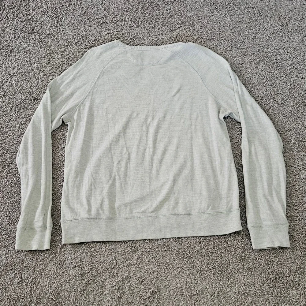 Faherty Brand Mens Large 100% Cotton Raglan Long Sleeve Pullover Light Green